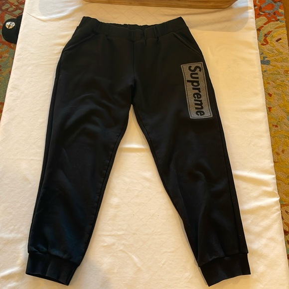 Supreme Other - Supreme The Super Supreme men’s black joggers sweats sweatpants pants 2XL XXL